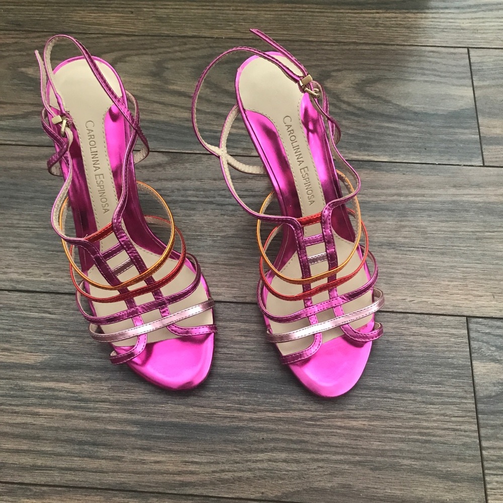 Pink Carolinna Espinosa Perna Strappy Heels Size 6